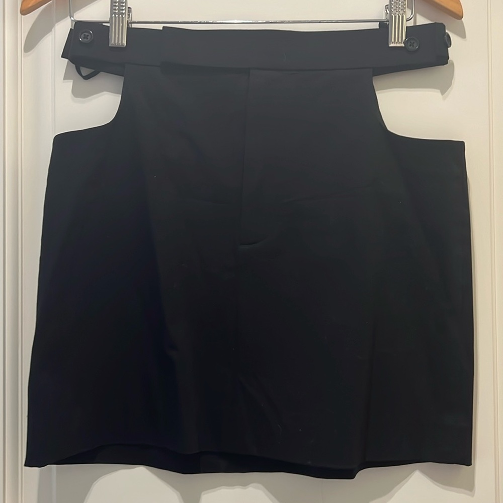 Helmut Lang Black Mini Skirt with Cutout Waist